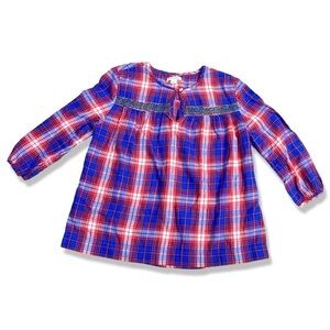 ⭐️CREWCUTS Plaid Sequin Embellished Tunic Top Girls 12
